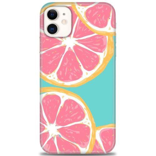 iPhone 11 Kılıf HD Baskılı Kılıf - Pembe Limon + Tam Ekran Koruyucu