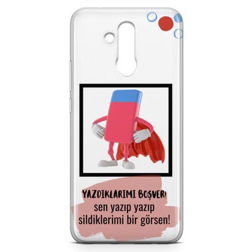 Huawei Mate 20 Lite Kılıf Yazdıklarımı Boşver Arka Kapak Koruma Desenli Full Koruyucu