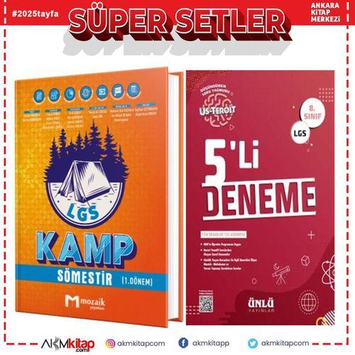 Mozaik Yayınları 8. Sınıf LGS Kamp Sömestır 1. Dönem ve Ünlü 5 li Deneme Seti 2 Kitap