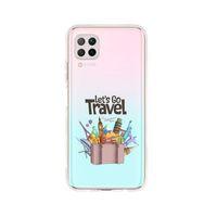 Huawei P40 Lite Let's Go Travel Desenli Premium Şeffaf Silikon Kılıf