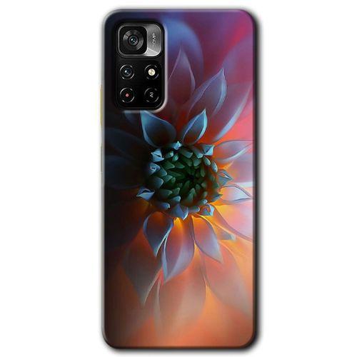 Xiaomi Redmi Note 11T Kılıf HD Desen Baskılı Arka Kapak + Temperli Cam - Çiçek Motif