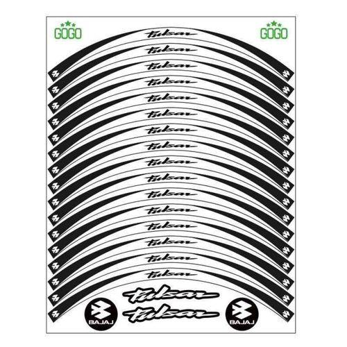 BAJAJ Bajaj Siyah Beyaz Pulsar Uyumlu Reflektörlü 1 Set Jant Şeridi