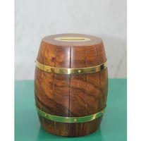 Pirinç Detaylı Fıçı Kumbara Model 4