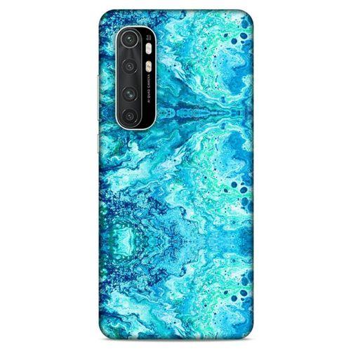 Mermer Desenli (36) Tema Glitter Kılıf Deniz Mavisi Xiaomi Mi Note 10 Lite Kılıf