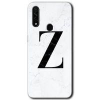 Potkal Hediye Fabrikası Oppo A31 Kılıf HD Desen Baskılı Arka Kapak - Beyaz Mermer Desenli Z Harfi