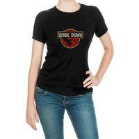 Stanger Things Upside Down Baskılı Siyah Kadın Tshirt
