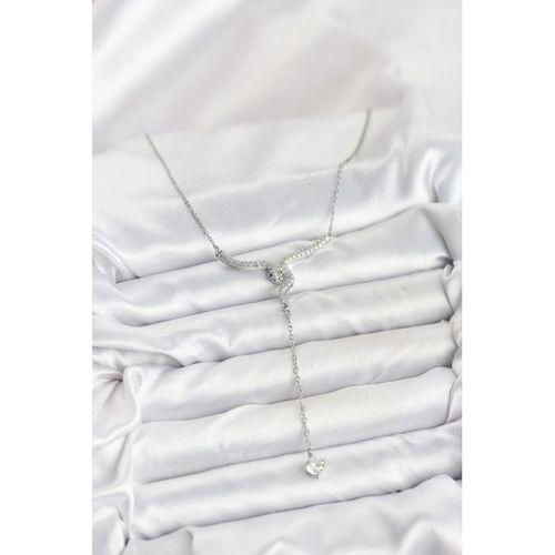 316L Çelik Zincir Gümüş Renk Yılan Model Y Kolye