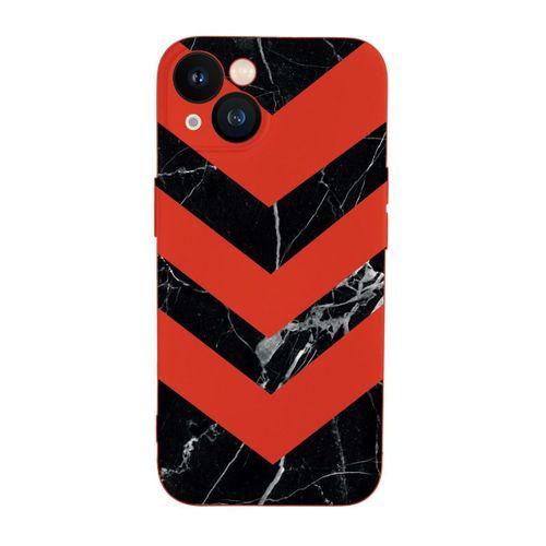 iPhone 13 Uyumlu Mermer Üçgen Desenli Kamera Lens Korumalı Darbe Emici Silikonlu Lansman Kılıf