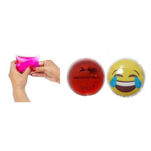 Gülen Emoji Kırmızı Ceylan Cep Sobası,El Isıtıcı,2 Adet Sıcak Su Torbası Pvc  9Cm