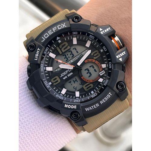 Joefox Digital Ve Analog 2 Yıl Garantili Kronmetre+Takvim+Alarm+Aydınlatma Erkek Kol Saati JOE.BK08