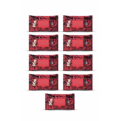 9 Paket Red Rose Islak Havlu Mendil 90 Adet Kapaklı Gül Kokulu