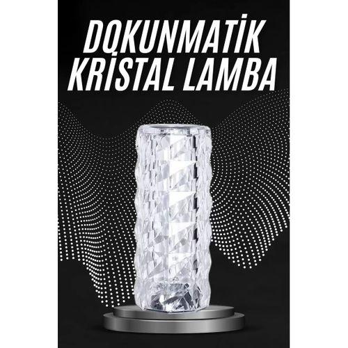 Kristal Lamba Masa Lambası Şarjlı Masa Lambası Dokunmatik Sensör Usb Şarjlı