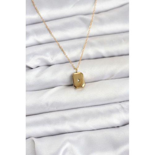 316L Çelik Zincir Gold Renk Minimal Kutup Yıldızı Model Kadın Kolye
