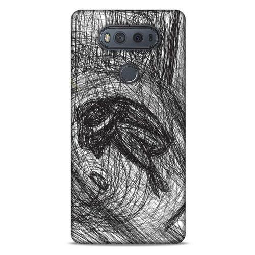 LG K61 Kılıf Depresyon (37) Silicone Cover Sarı Lacivert