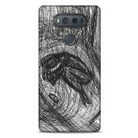 LG K61 Kılıf Depresyon (37) Silicone Cover Sarı Lacivert