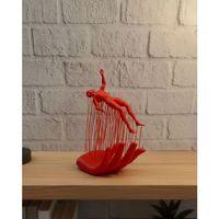 3d El Formlu İnsan Figürü Kırmızı Soyut Tasarım Dekoratif Biblo 12x18 Cm