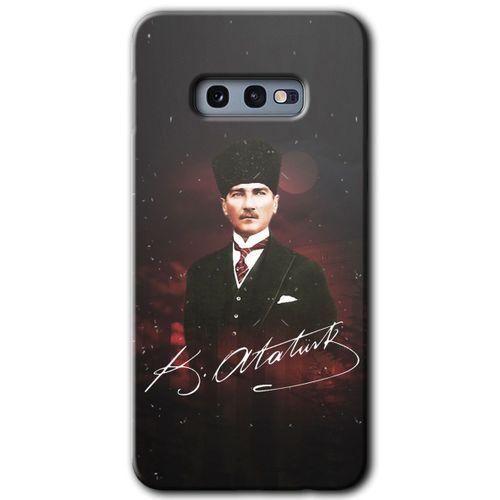 Samsung Galaxy S10e Kılıf HD Desen Baskılı Arka Kapak + Temperli Cam - Kemal Atatürk