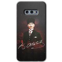 Samsung Galaxy S10e Kılıf HD Desen Baskılı Arka Kapak + Temperli Cam - Kemal Atatürk