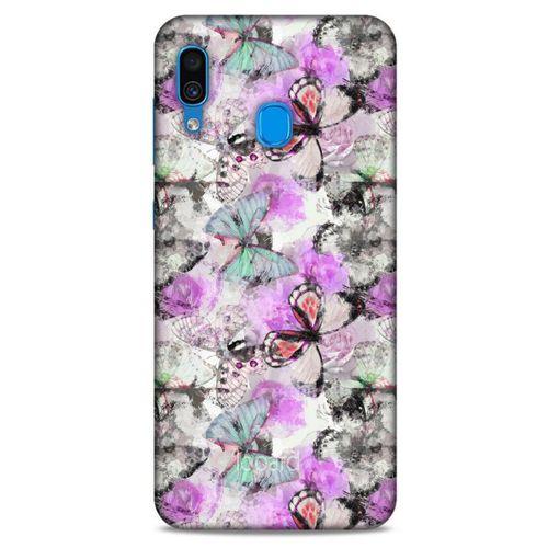 Samsung Galaxy A30 Kılıf Kelebek Etkisi (15) Antişok Kılıf Mor Beyaz