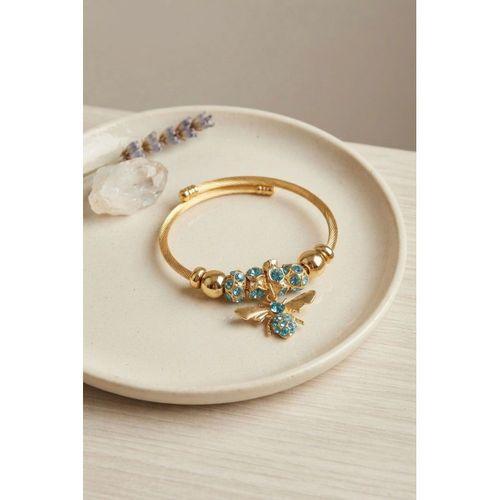 Mavi Arı Model Gold Renk Charm Bileklik