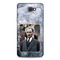 Samsung Galaxy J7 Prime Kılıf Atatürk (32) Soft Silikon Kılıf Gri Buzul
