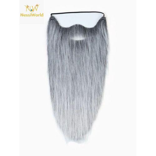 Gri Renk Lastikli Uzun Takma Sakal 40 cm