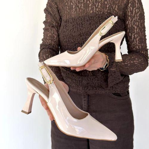 Hies Bej Rugan Topuklu Ayakkabı