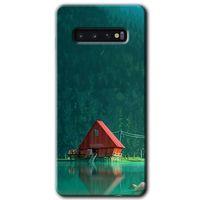 Samsung Galaxy S10 Kılıf HD Desen Baskılı Arka Kapak + Temperli Cam - House In Woods