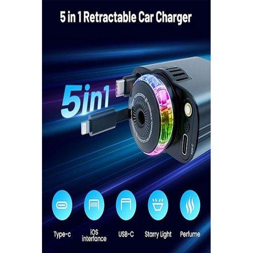 Led Işık Aydınlatmalı 45w Hava Nemlendirici 5’1 Arada Şarj Cihazı Araç İçi Çakmaklık Şarj Aleti