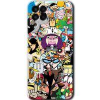 MRCİLETİSİM Samsung Galaxy M33 Kılıf Baskılı Kapak - Süper Çizgi Kahramanlar + 5D Tam Kaplayan Cam