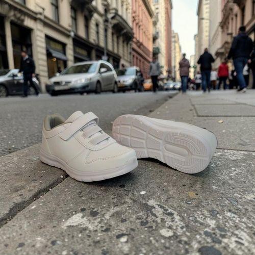 Black Sea 616 Beyaz Cırtlı Lastikli Fuspetli Bayan Spor Ayakkabı