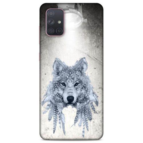 Lopard Samsung Galaxy A71 Uyumlu Kılıf Tattoo's (48) Bumper Kılıf Kızılderili Kurt
