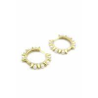 İncili Taşlı Küpe - 14K Altın