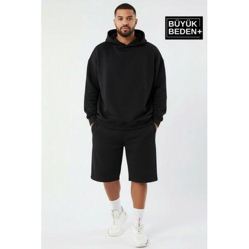 Erkek Büyük Beden Kapşonlu ince Sweatshirt SPR24BSW57