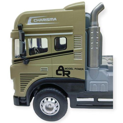 Metal Tır 1:24 - Sesli Işıklı Kum Taşıyıcı Tır 39 cm - Haki