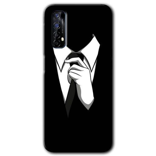 Realme 7 Kılıf Baskılı Kapak - Smokin + 5D Tam Kaplayan Cam