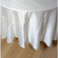 El İşi Saten Masa Örtüsü,Sehpa Örtüsü Beyaz Renkli 150Cm