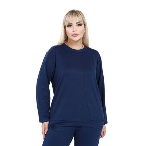 Melsay Butik Büyük Beden Lacivert Modal Kadın Eşofman Takımı