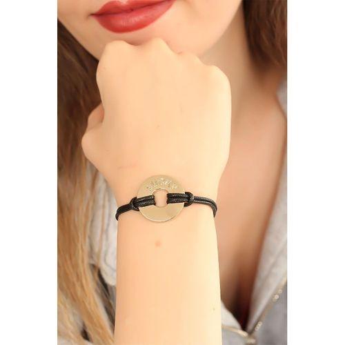 LUCKY (Şanslı) Siyah Deri İpli Unisex Mood Bileklik
