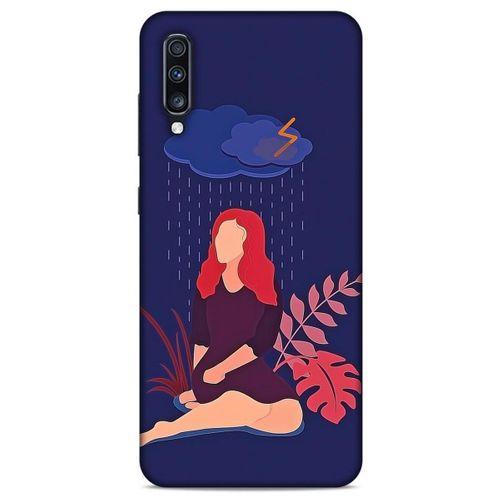 Samsung Galaxy A70s Kılıf Depresyon (4) Koruma Kılıfı Açık Kahverengi