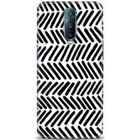 Oppo RX17 Pro Kılıf HD Baskılı Kılıf - Siyah Çubuklar + Tam Ekran Koruyucu