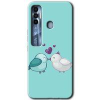 Tecno Spark 7 Pro HD Baskılı Kılıf + 9D Tam Ekran Koruyucu - Mutlu Kuşlar