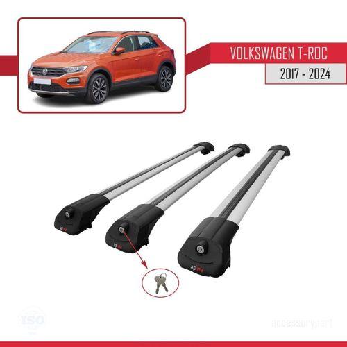 Volkswagen T-Roc 2017 ve Sonrası ile uyumlu ACE-1 Ara Atkı Tavan Barı GRİ 3 ADET BAR