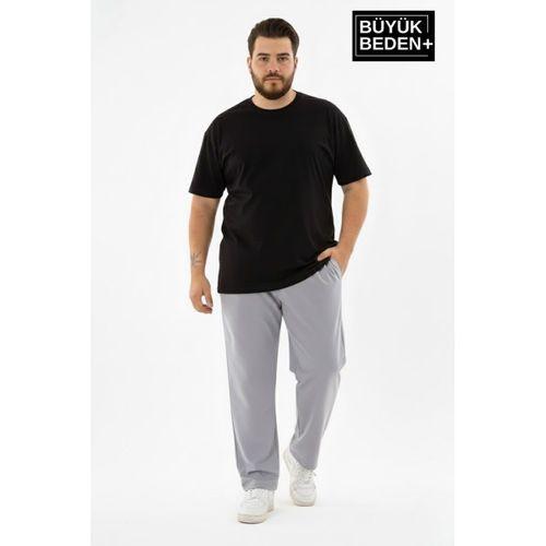 Erkek Büyük Beden Rahat Kalıp Paça Reçmeli İnce Eşofman Altı SPR26BEA952