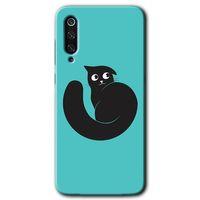 Xiaomi Mi 9 Kılıf Baskılı Kapak - Cat Vector + 5D Tam Kaplayan Cam
