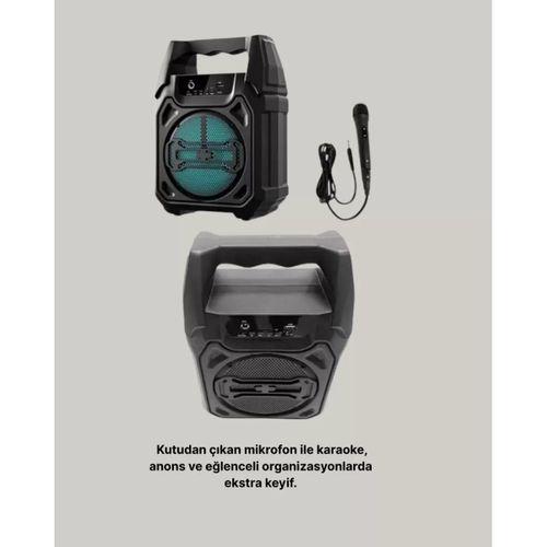 Taşınabilir 6.5” Bluetooth Hoparlör Usb Tf Kart Mikrofonlu Şarjlı Sistem