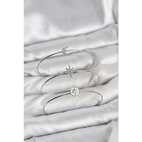 Gümüş Renk Zirkon Taşlı Kutup Yıldızı Model 3'lü Kadın Bileklik Kombini