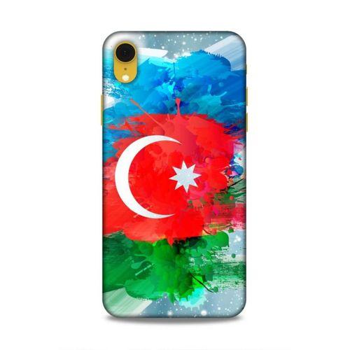 Apple iPhone XR Uyumlu Kılıf Azarbaijan (15) Antişok Kılıf Bayrak İllustre