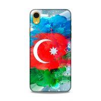 Apple iPhone XR Uyumlu Kılıf Azarbaijan (15) Antişok Kılıf Bayrak İllustre