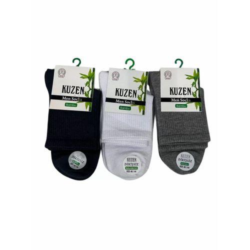 Kuzen Dikişsiz Yarım Konç Bambu Erkek Çorap 3 Adet